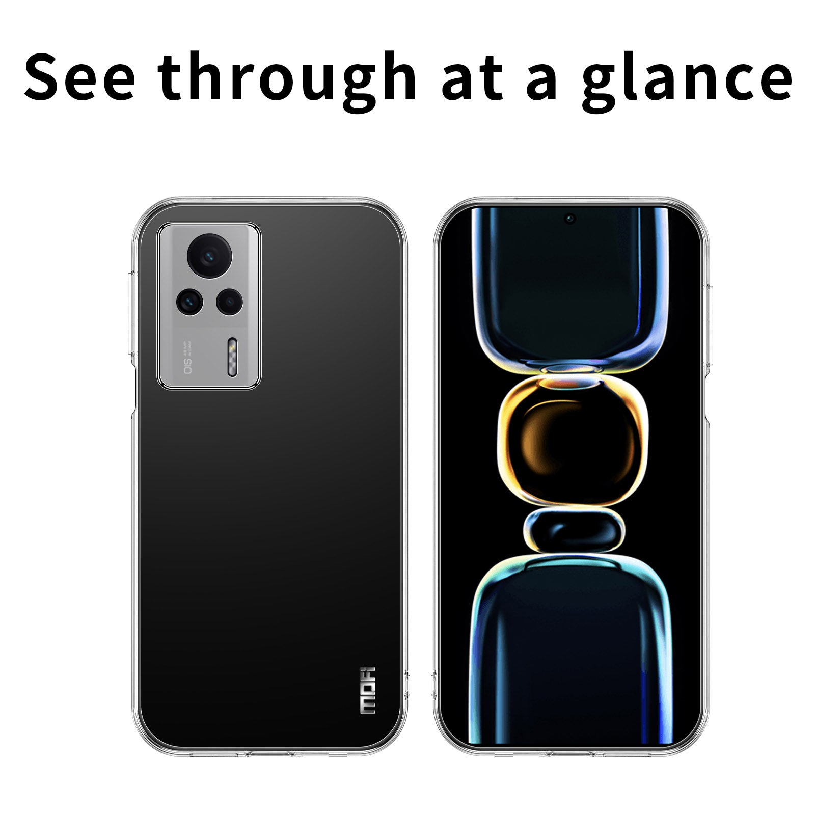 MOFI TPU Transparent Phone Case for Xiaomi Redmi K60E 5G Drop Proof Cellphone Back Protector Cover MOFI TPU Transparent Phone Case for Xiaomi Redmi K60E 5G Drop Proof Cellphone Back Protector Cover